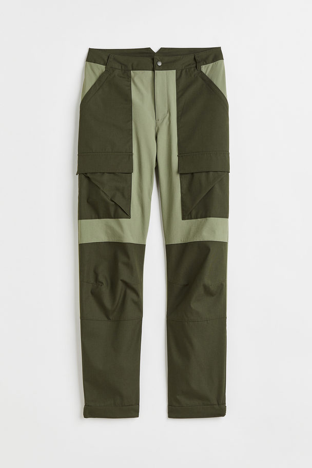 H&M Water-repellent Outdoor Trousers Dark Khaki Green/sage Green