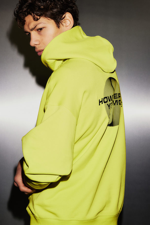 H&M Drymove™ Loose Fit Training Hoodie Neon Green