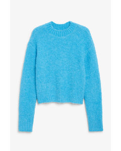 Fluffy Knit Sweater Turquoise