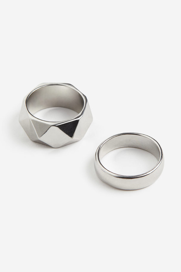 H&M 2-pack Rings Silver-coloured