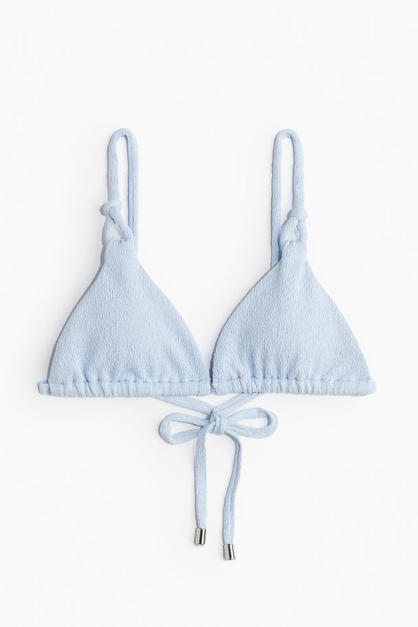 H&M Wattiertes Triangel-Bikinitop Hellblau