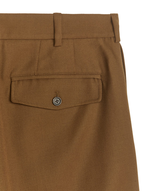 ARKET Wide Wool-blend Trousers Brown