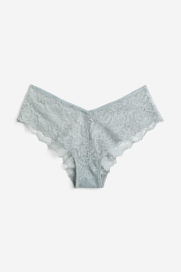 H&M 5-pack Lace Hipster Briefs Light Dusty Turquoise/white