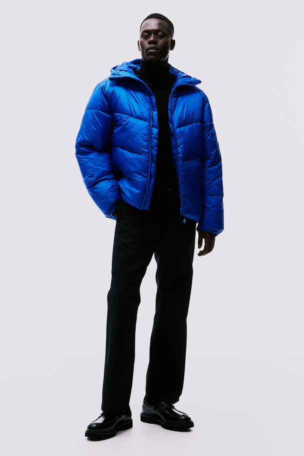 H&M Loose Fit Water-repellent Puffer Jacket Bright Blue