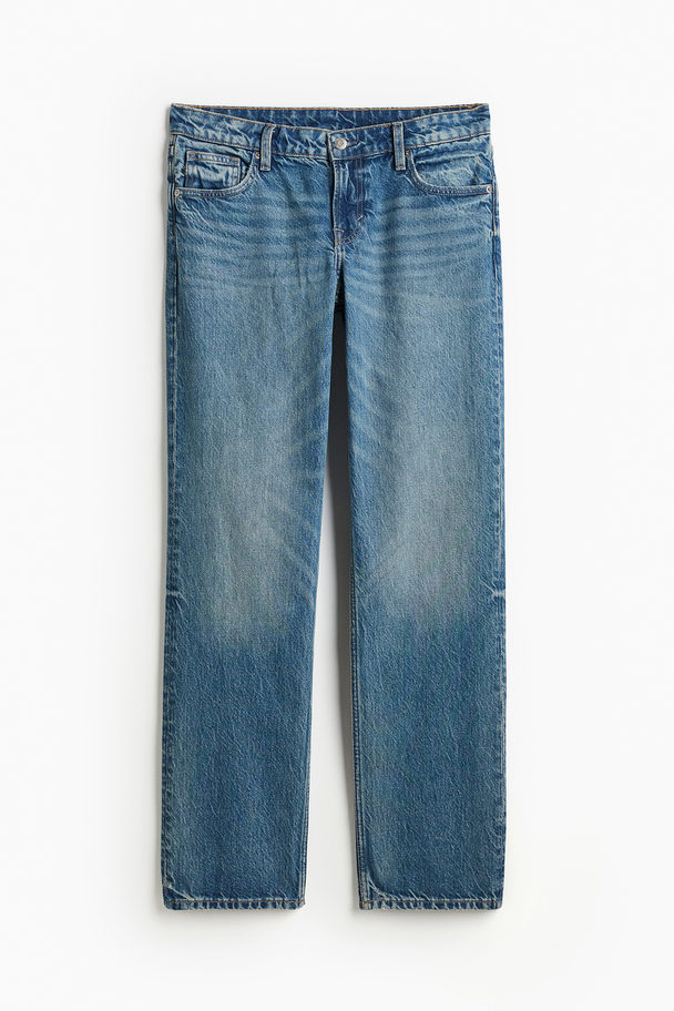 H&M Straight Low Jeans Denimblå