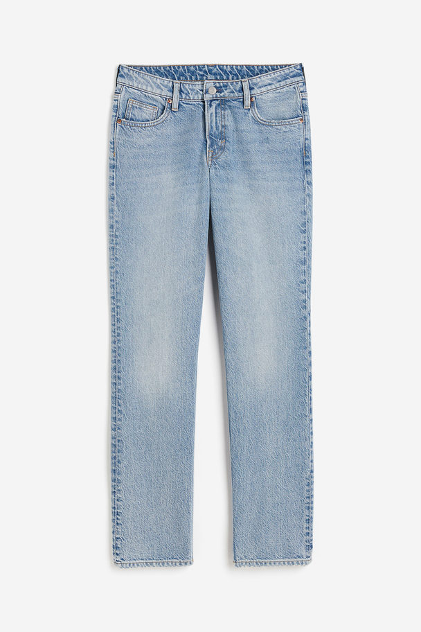 H&M Straight Low Jeans Helles Denimblau