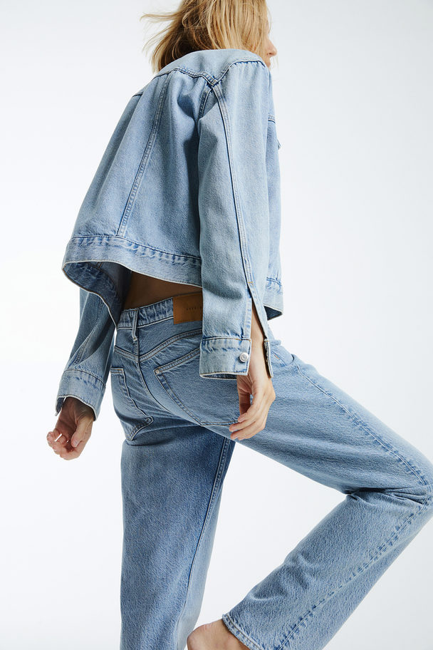 H&M Straight Low Jeans Helles Denimblau