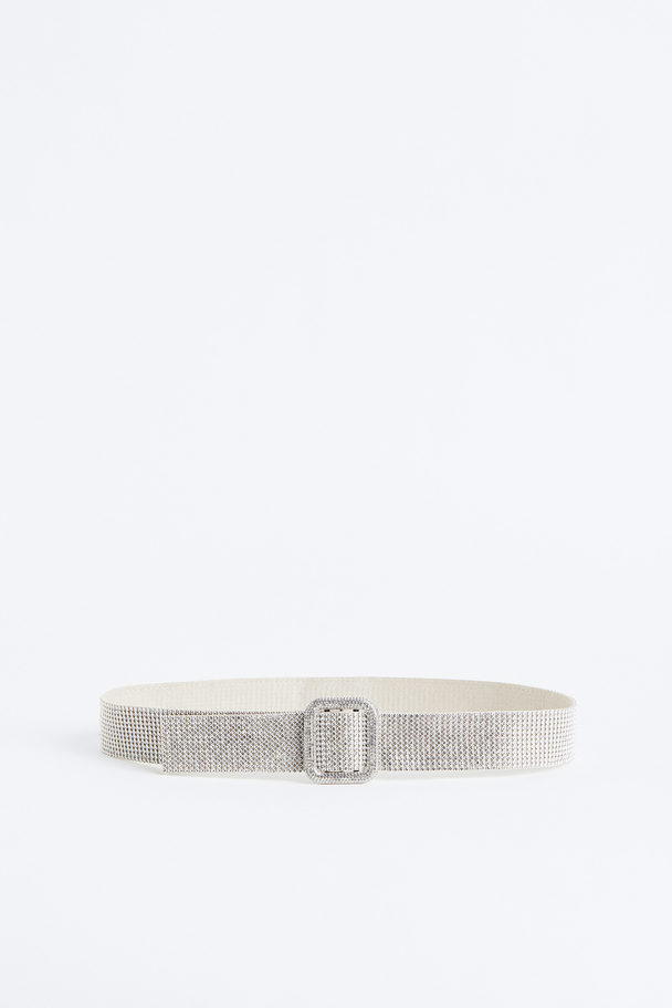 H&M Rhinestone Waist Belt Silver-coloured
