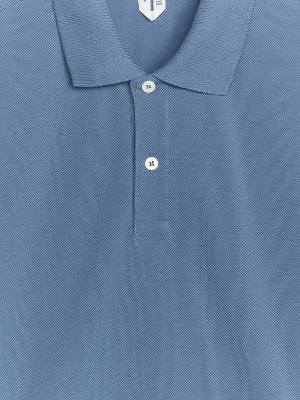 ARKET Piqué Polo Shirt Blue