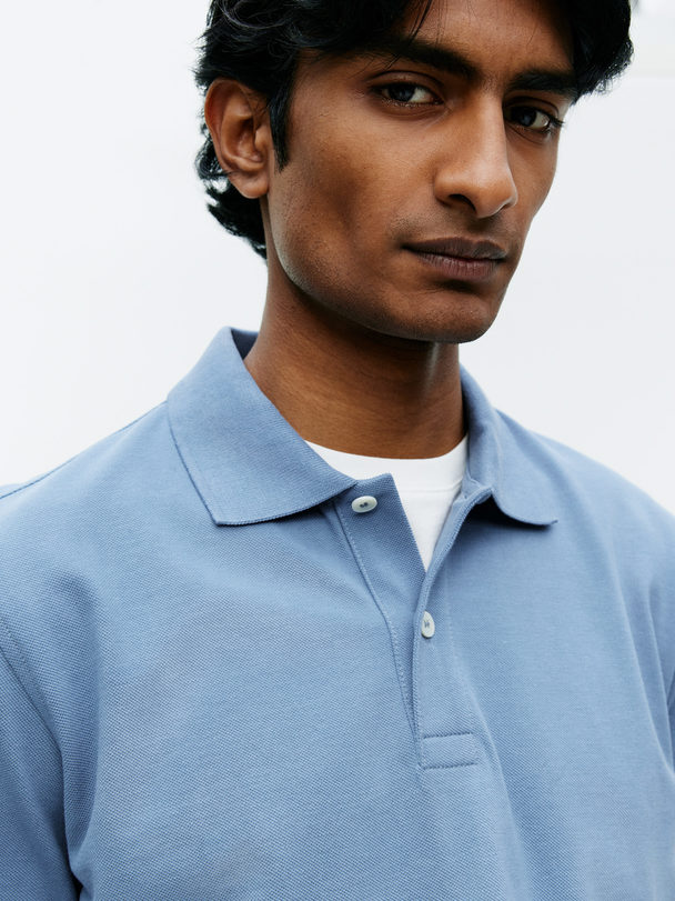 ARKET Pikee-Poloshirt Blau