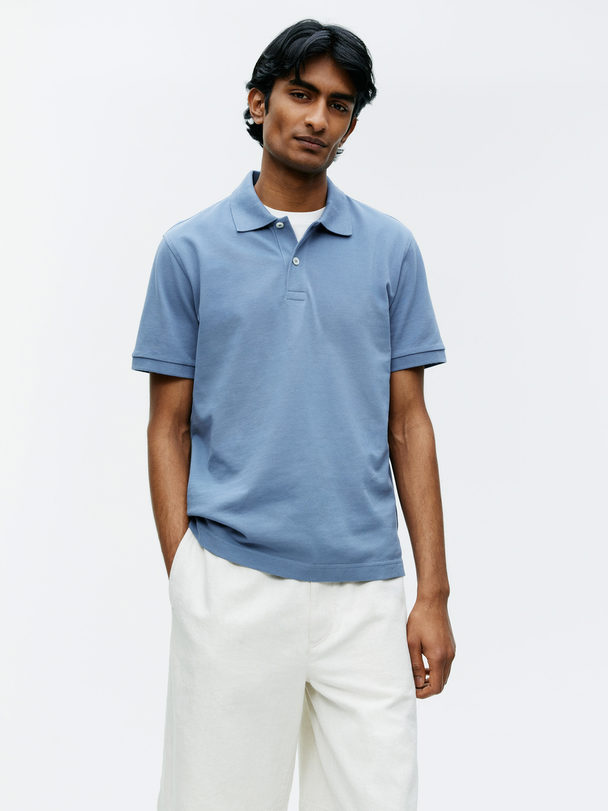 ARKET Pikee-Poloshirt Blau