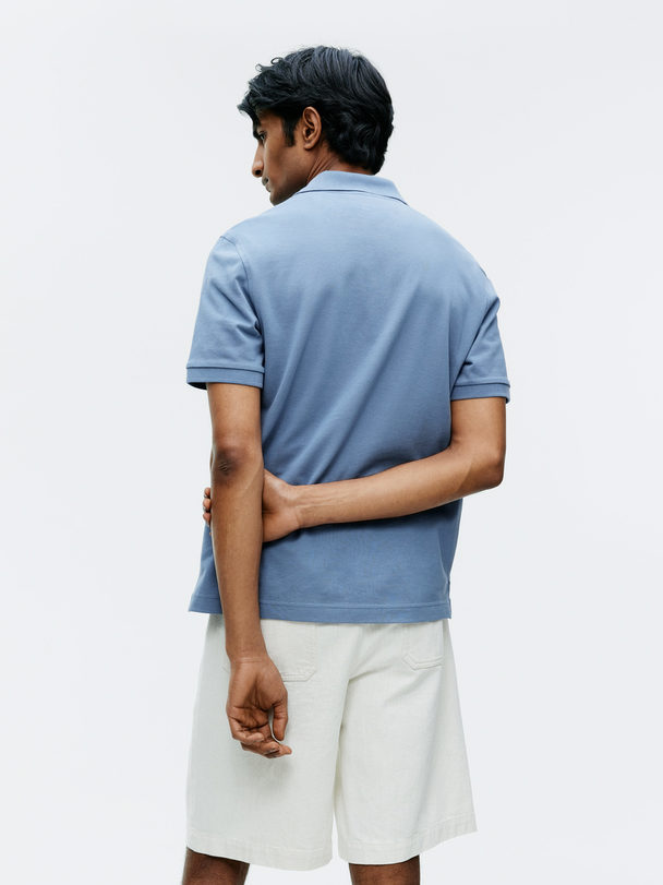 ARKET Piqué Polo Shirt Blue