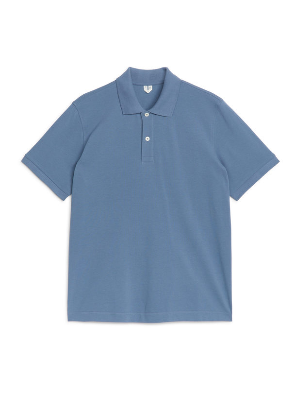 ARKET Piqué Polo Shirt Blue