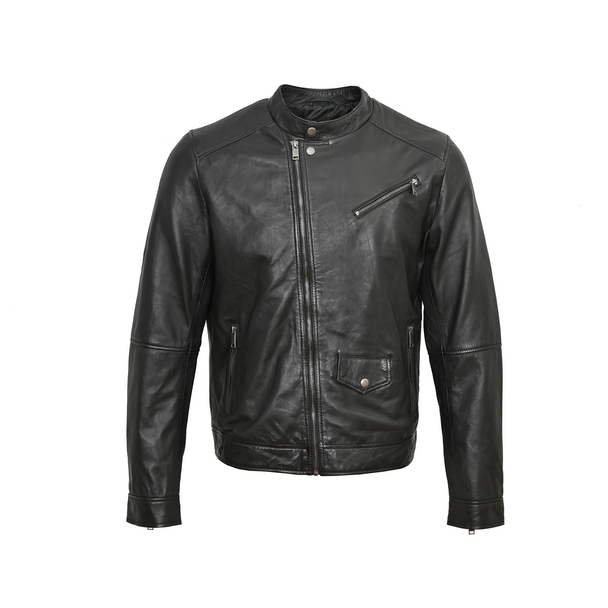 Blue Wellford Leather Jacket Balsin