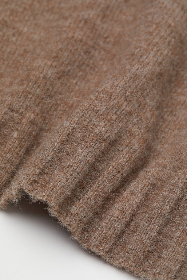 H&M Fine-knit Cropped Sweater Vest Dark Greige