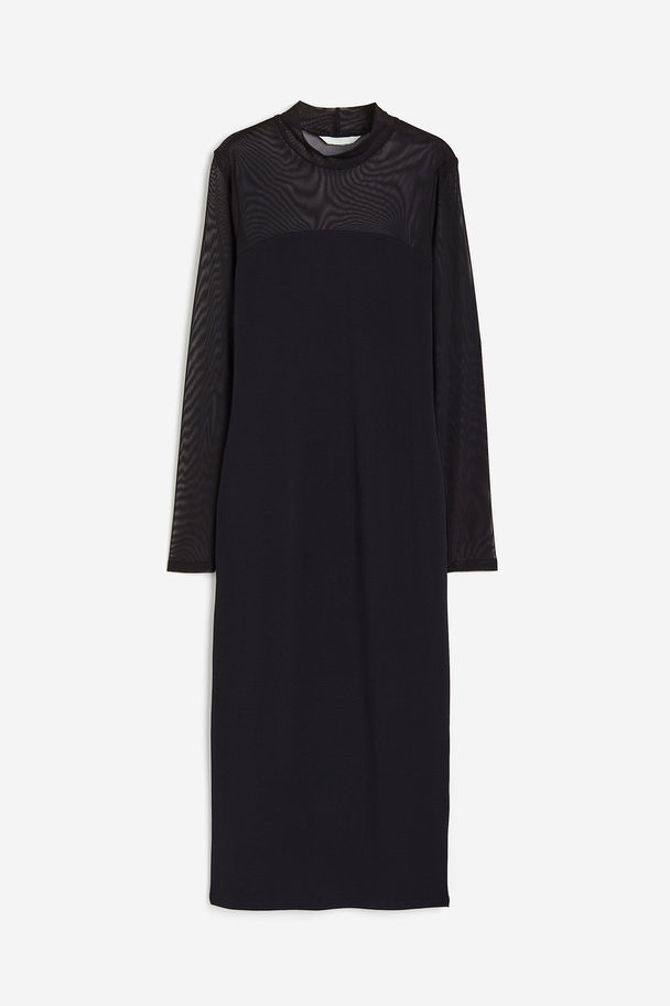 H&M Stand-up Collar Dress Black