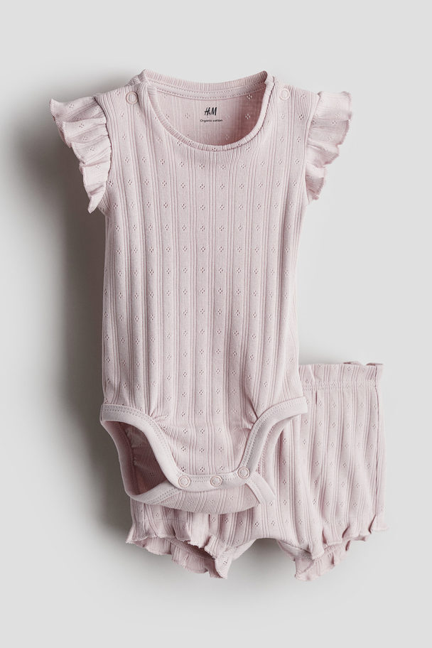 H&M 2-piece Cotton Set Light Pink