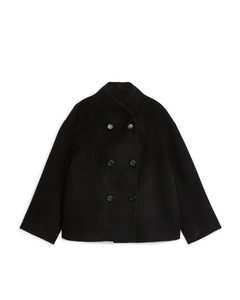 Brushed Wool Jacket Black