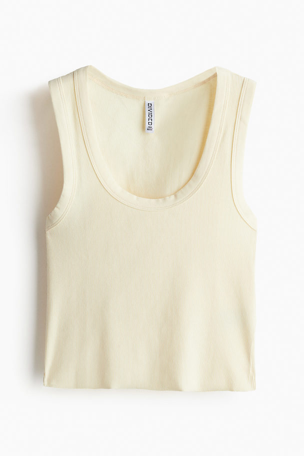 H&M Korte Tanktop Lichtgeel