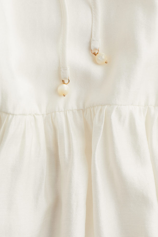 H&M Tie-detail Dress White