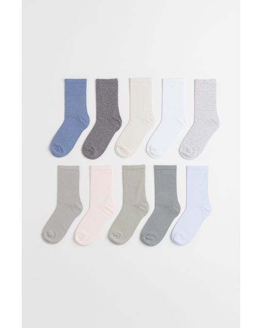 H&M 10-pack Socks Light Grey Marl