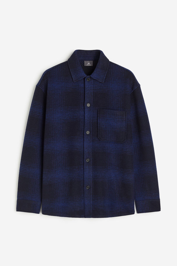 H&M Overshirt - Relaxed Fit Donkerblauw/geruit