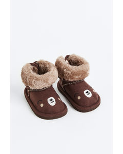 Warm-lined Boots Brown/bear
