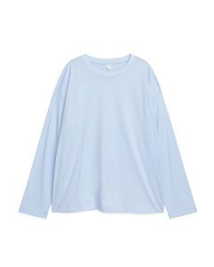 Oversized Pima Cotton T-shirt Light Blue