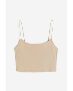 Cropped Strappy Top Beige