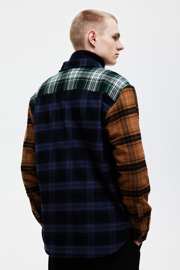 H&M Overhemd - Regular Fit Bruin/paars Geruit