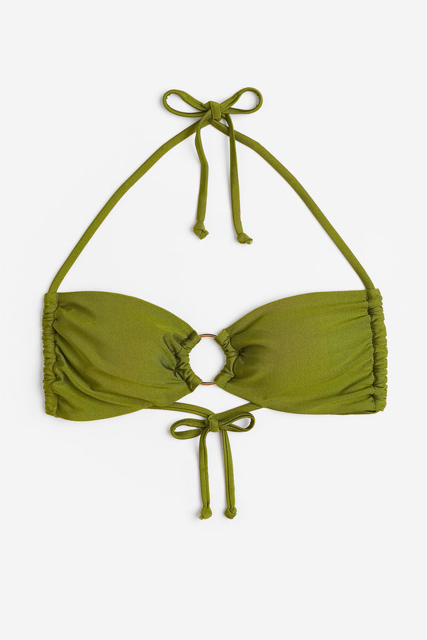 H&M Wattiertes Bikinitop Grün