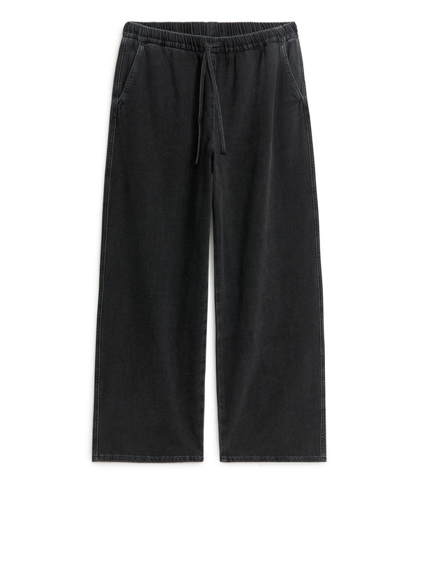 ARKET Relaxed Denim Trousers Washed Black