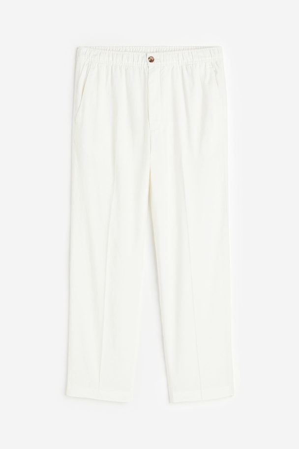 H&M Hose aus Leinenmix Regular Fit Weiß