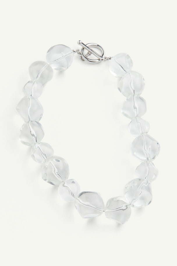 H&M Halskette mit Glasperlen Transparent
