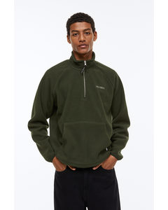 Duncan Pile Half-zip Sweatshirt Dark Green
