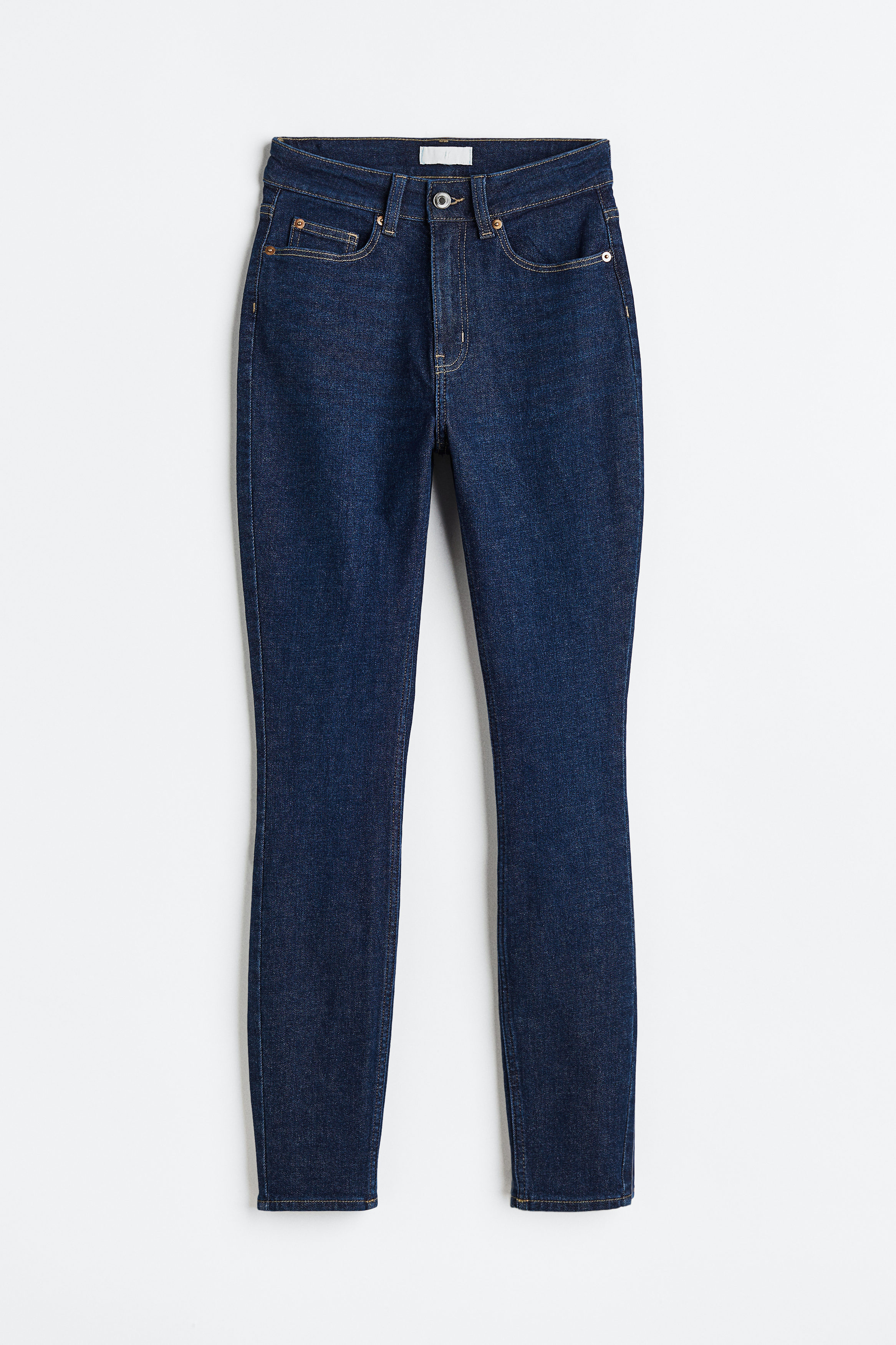 Billede af H&M Skinny High Jeans Mørk Denimblå, jeans. Farve: Dark denim blue I størrelse 32