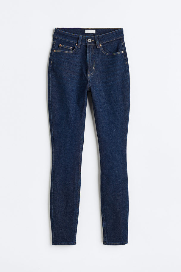 H&M Skinny High Jeans Donker Denimblauw