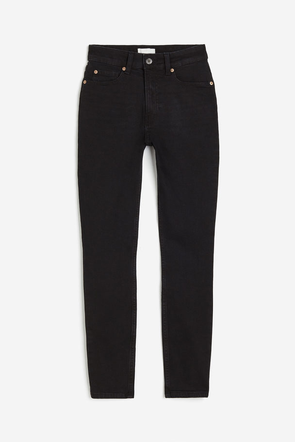 H&M Skinny High Jeans Donkergrijs