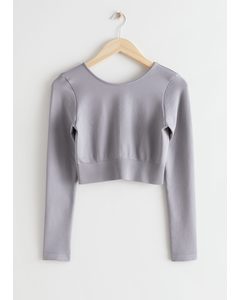 Seamless Cropped Yoga Top Lilac
