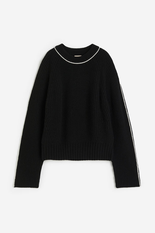 H&M Pullover aus Wollmischung Schwarz