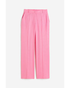 Linen-blend Trousers Pink