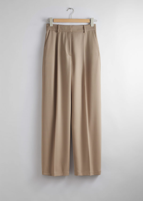 & Other Stories Straight Trousers Beige