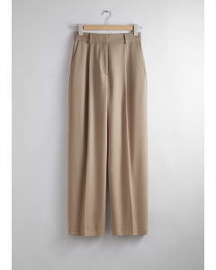 Straight Trousers Beige