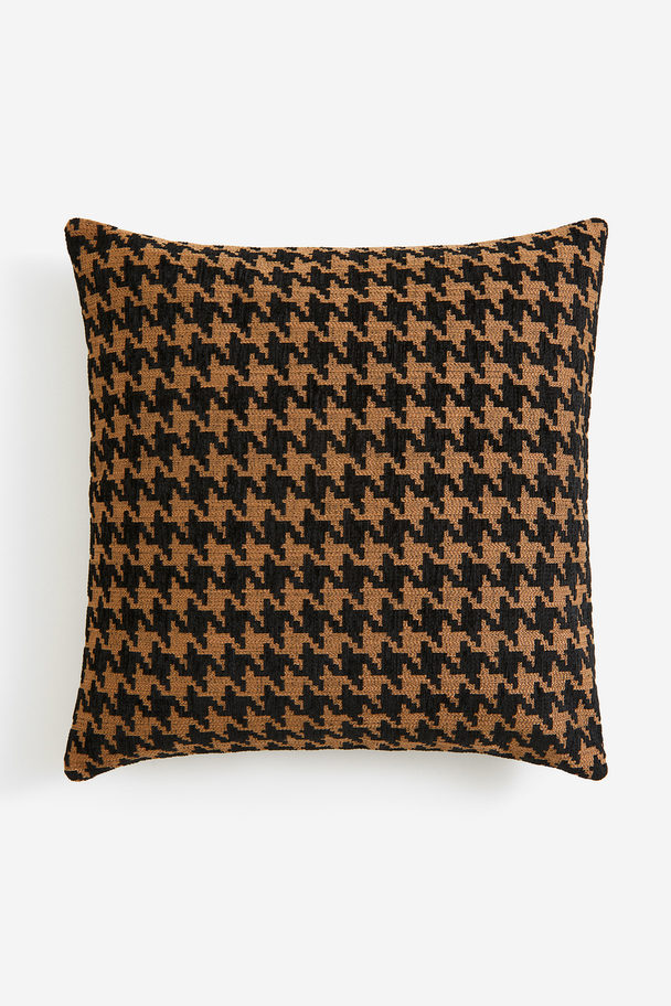 H&M HOME Jacquard-weave Cushion Cover Brown/dogtooth-patterned