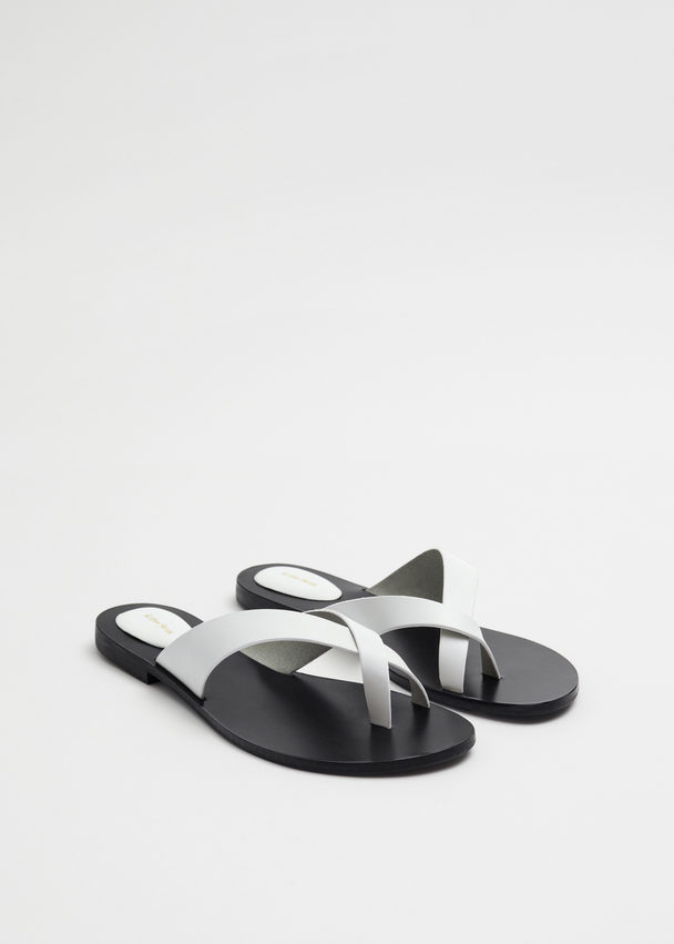 & Other Stories Leather Thong Sandal Ivory