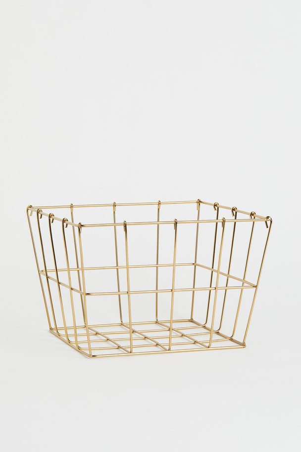 H&M HOME Large Metal Wire Basket Gold-coloured
