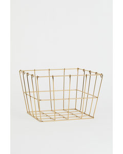 Large Metal Wire Basket Gold-coloured