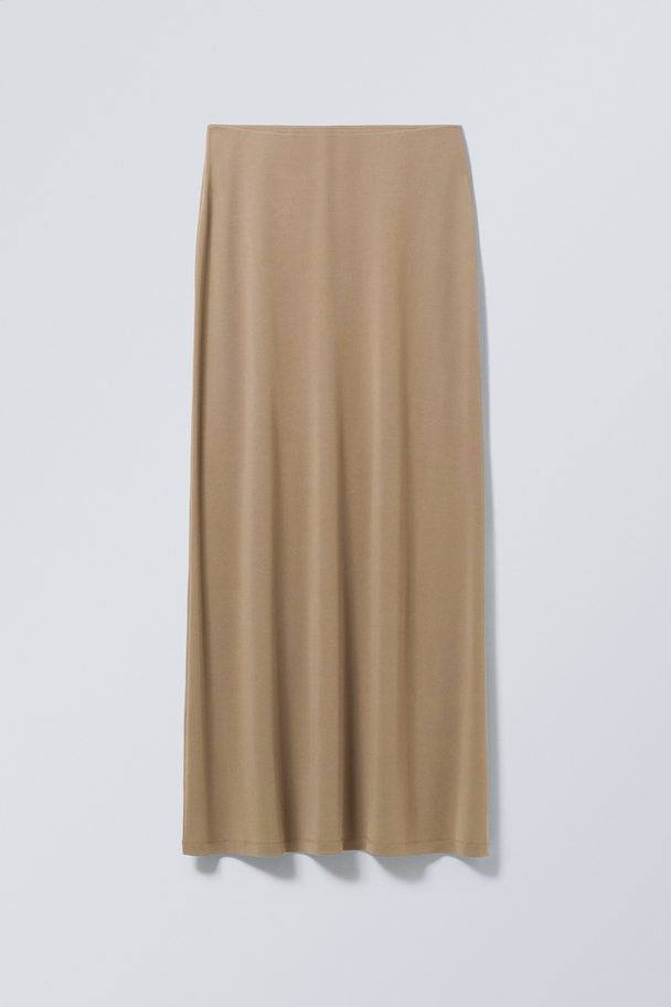 Weekday Signe Drapy Maxi Skirt Mörkbeige