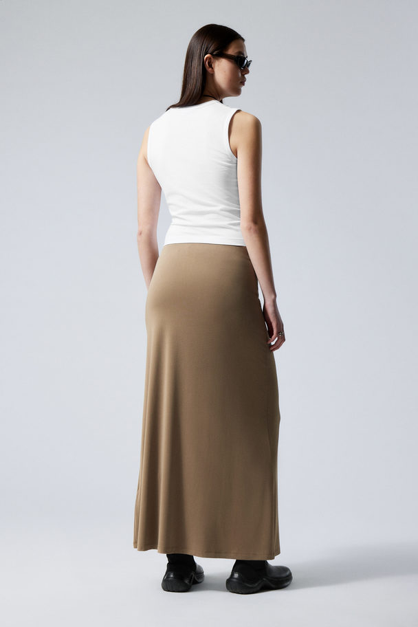 Weekday Signe Drapy Maxi Skirt Mörkbeige