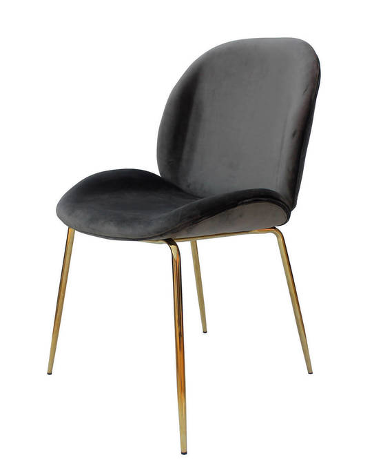 360Living Chair Charlize 110 2er-set Grey / Brass
